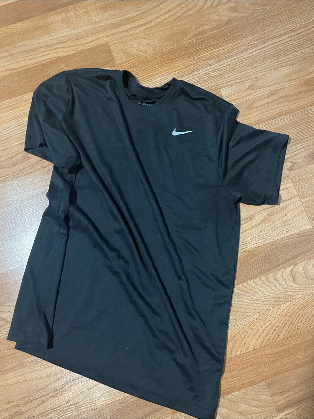 Nike Black Short-Sleeve Crew T-Shirt with White Swoosh